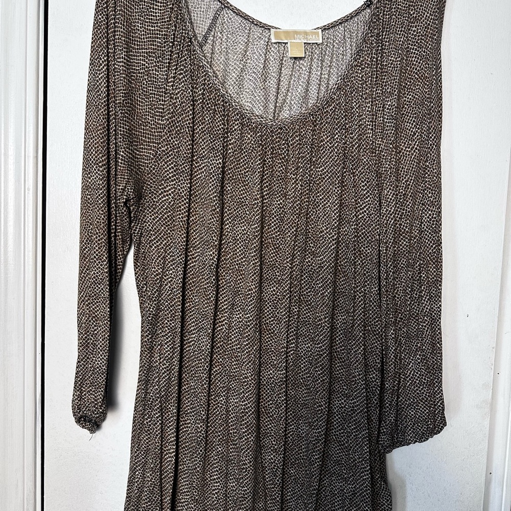 Women's Brown and White Animal Print, Sexy Blouse
